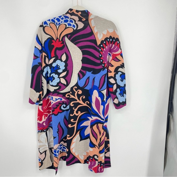 Chico’s Cardigan Sweater Womens floral Pattern mid length kimono Jacket 1 US M - Picture 5 of 8